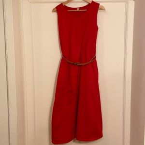 Beautiful bold red summer dress, 100% cotton dress